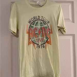 AC/DC Live 1976 Graphic Tee - Pale Yellow
